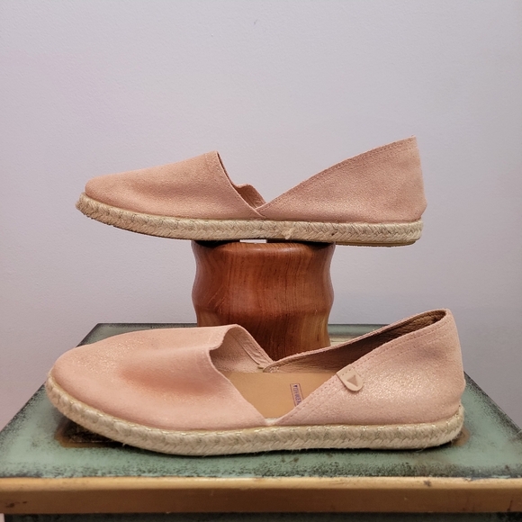 Verbena Pink Metallic Suede Espardrilles Size 8 (38) - Picture 2 of 7